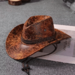 Chapeau cowboy cuir vegan cordage – Rustic2