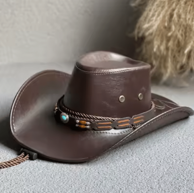 Chapeau cowboy cuir vegan cordage – Desert Spirit 4