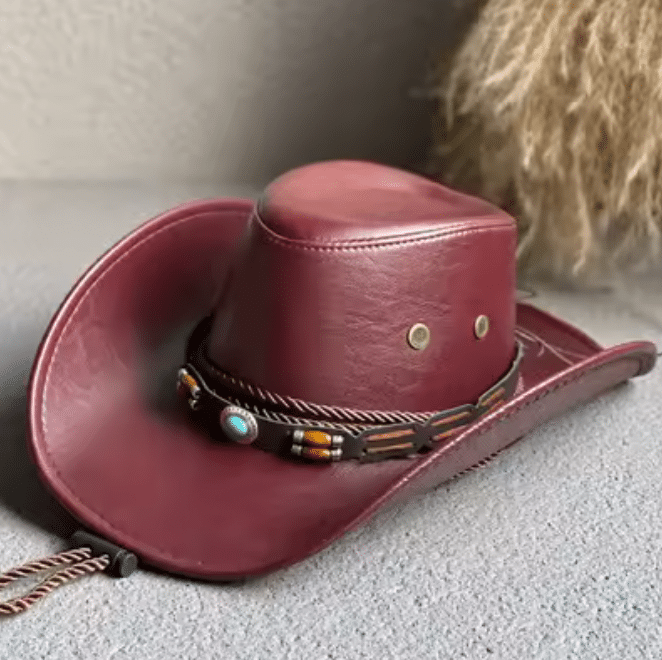 Chapeau cowboy cuir vegan cordage – Desert Spirit 3