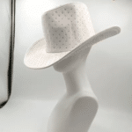 Chapeau cowboy bleu à strass large bord (7)