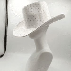 Chapeau cowboy bleu à strass large bord