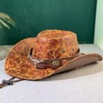 Chapeau cowboy cuir noir tête de taureau – Rancher (3)