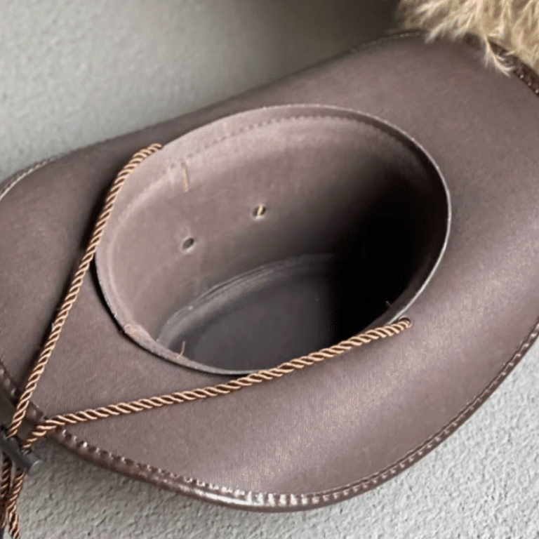Chapeau cowboy cuir vegan cordage desert Spirit marron (2)