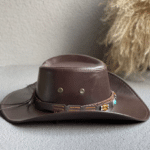Chapeau cowboy cuir vegan cordage desert Spirit marron (3)