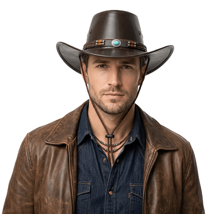 Chapeau cowboy cuir vegan cordage desert Spirit