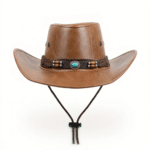Chapeau cowboy cuir vegan cordage – Desert Spirit