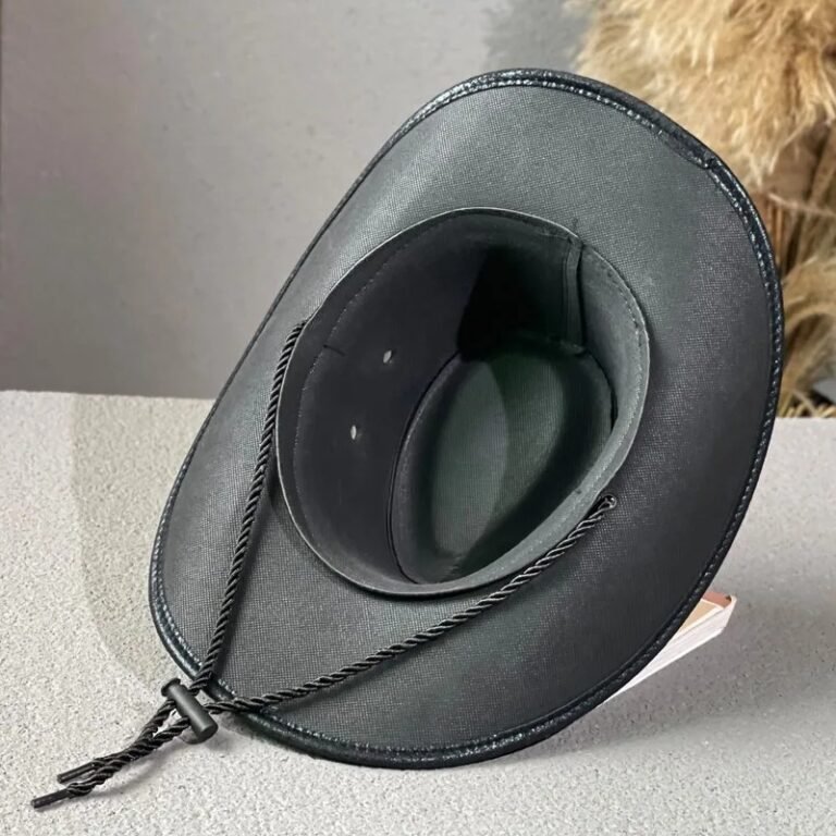 Chapeau cowboy cuir vegan cordage – Navajo (2)