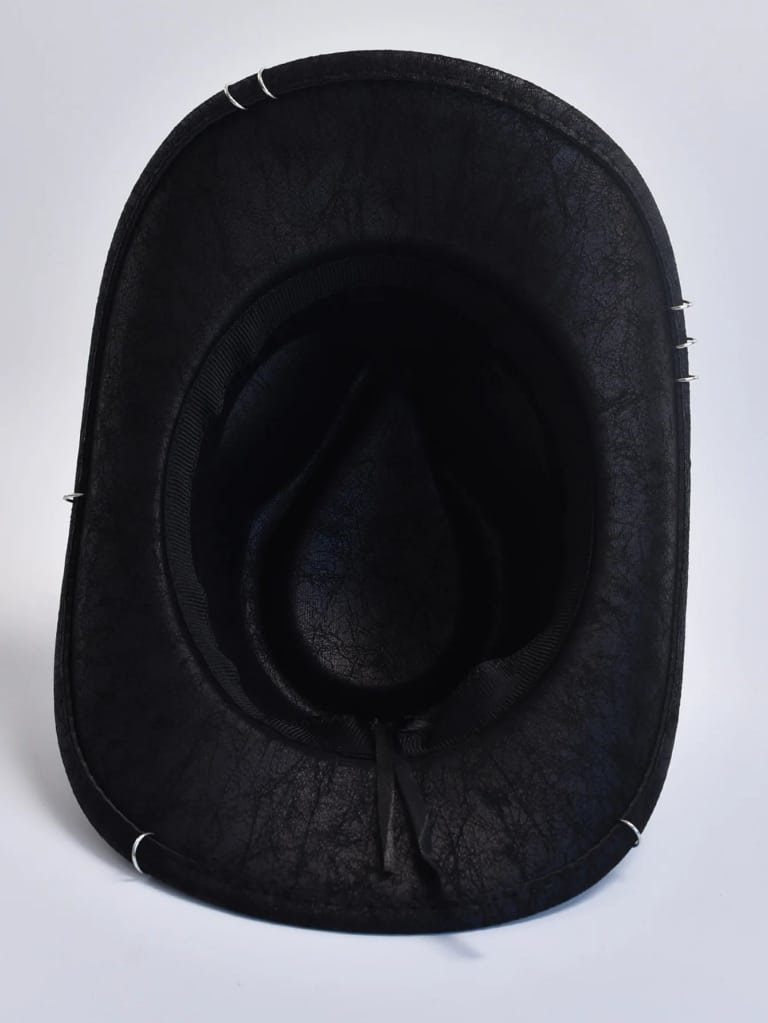 Chapeau cowboy cuir vegan rivets – Skull (3)