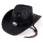 Chapeau cowboy cuir vegan rivets – Star (1)