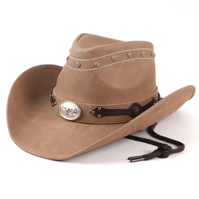 Chapeau cowboy cuir vegan rivets – Star (2)