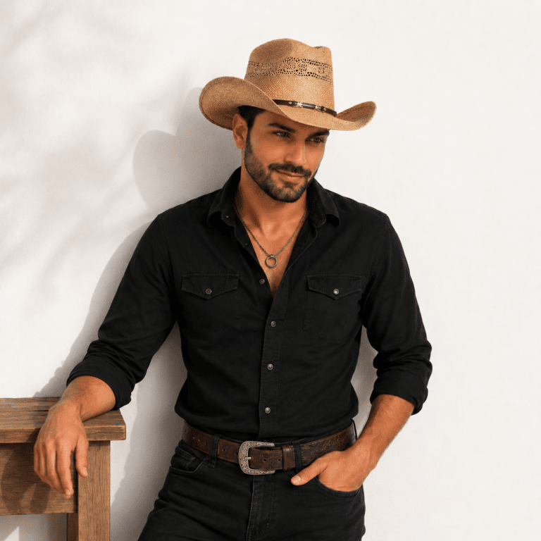 Chapeau cowboy effet paille Sierra (1)