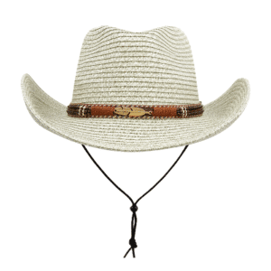 Chapeau cowboy effet paille large bord avec cordon