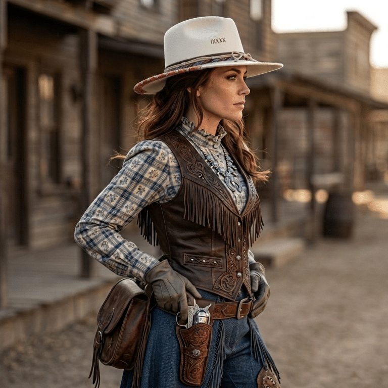 Chapeau cowboy femme à large bord bohème (2)