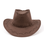 Chapeau cowboy feutre synthétique marron couture