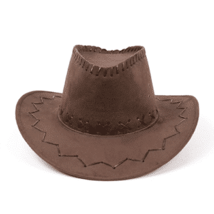 Chapeau cowboy feutre synthétique marron couture
