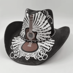 Chapeau cowboy guitare calavera