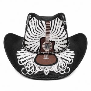 Chapeau cowboy guitare calavera