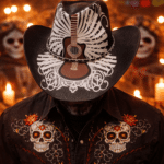 Chapeau cowboy guitare calavera (2)