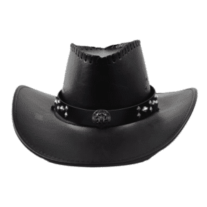 Chapeau cowboy homme imitation cuir coutures apparentes