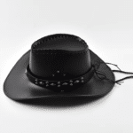 Chapeau cowboy homme imitation cuir coutures apparentes (3)