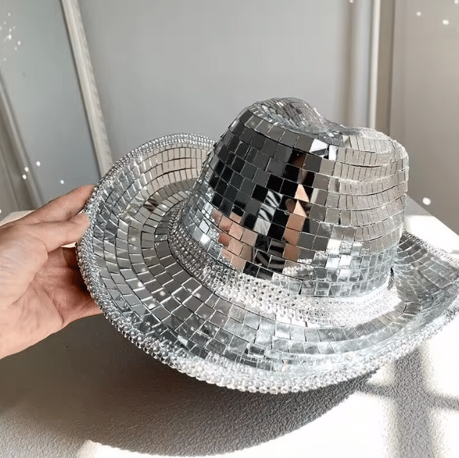 Chapeau cowboy miroir disco (2)