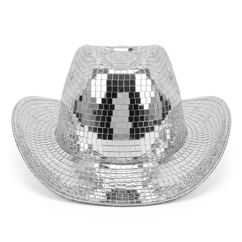 Chapeau cowboy miroir disco
