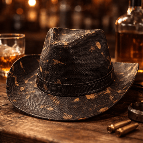 Chapeau cowboy noir or (2)