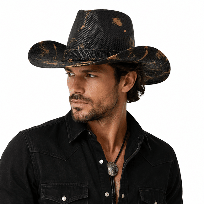 Chapeau cowboy noir or (3)