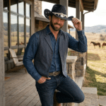 Chapeau cowboy paille ajouré corde tressé coquillage (1)
