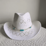 Chapeau cowboy rose corde tressé2