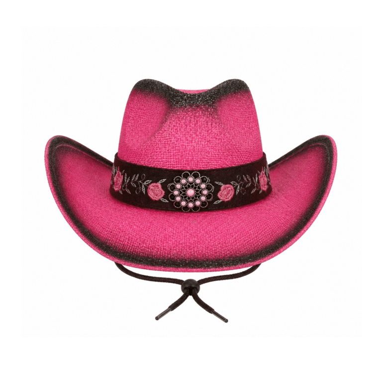 Chapeau cowboy rose florale
