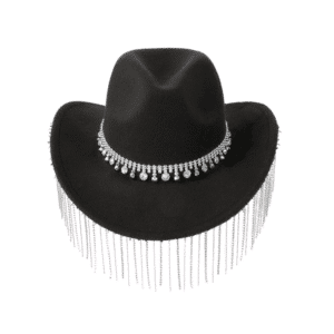Chapeau cowboy strass franges chaînes