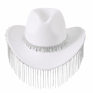 Chapeau cowboy strass franges chaînes