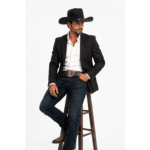 Chapeau feutre cowboy avec bandeau décoratif