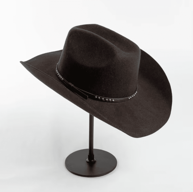 Chapeau feutre cowboy avec bandeau décoratif (3)