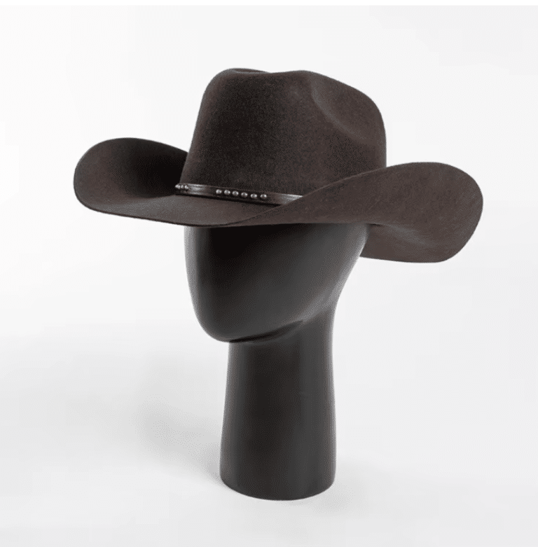 Chapeau feutre cowboy avec bandeau décoratif (4)