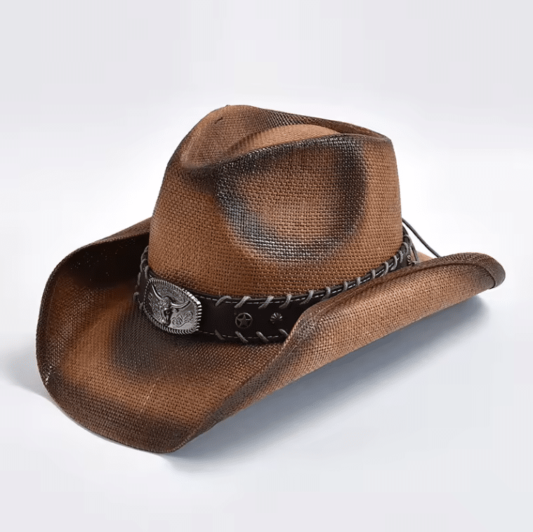 Chapeau western effet paille vieilli (4)