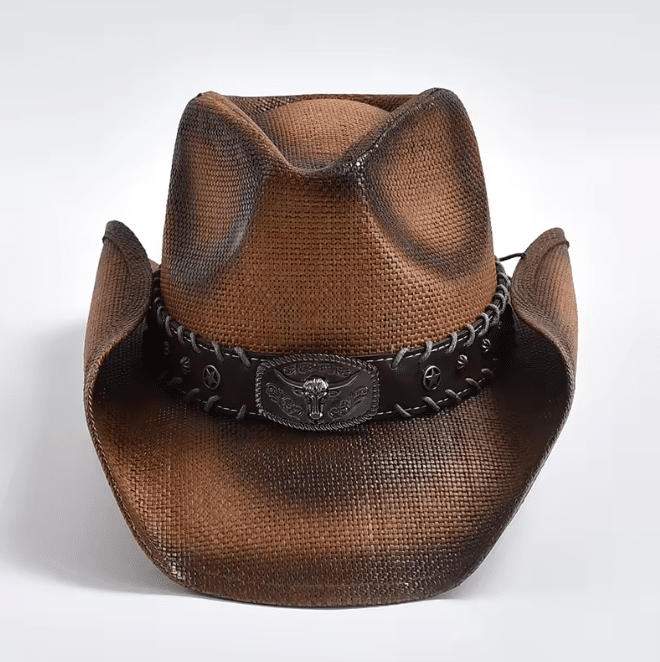 Chapeau western paille effet vieilli (1)