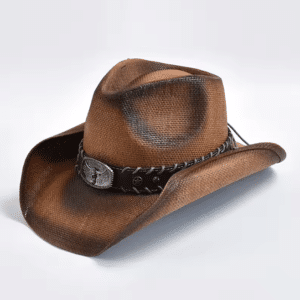 Chapeau western paille effet vieilli