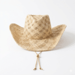 chapeau cowboiy paille cadrillage