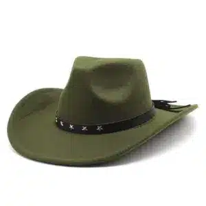 chapeau-cowboy-feutre-vintage-etoiles-metal-vert