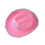 chapeau cowboy rose avec couronne strass (1)