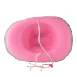 chapeau cowboy rose avec couronne strass (4)