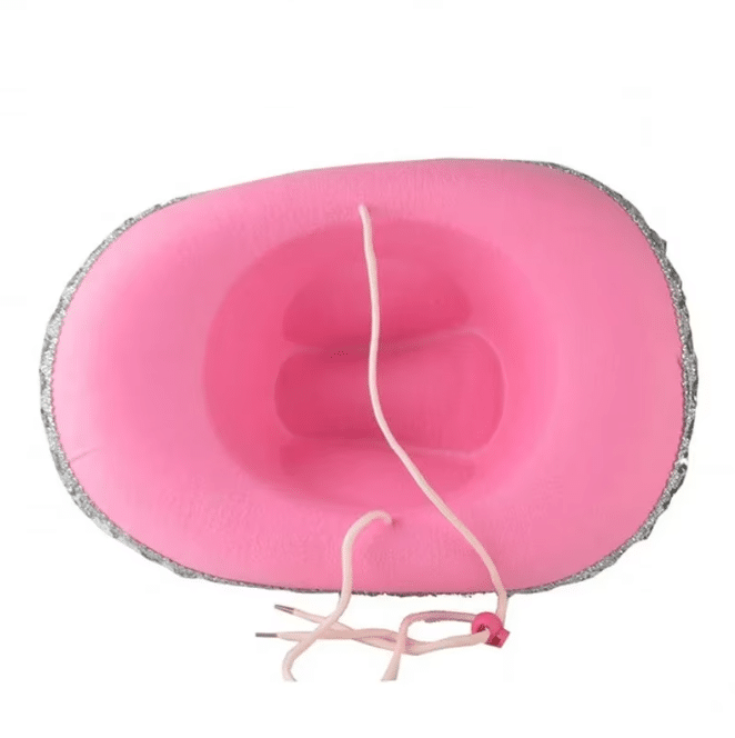 chapeau cowboy rose avec couronne strass (4)