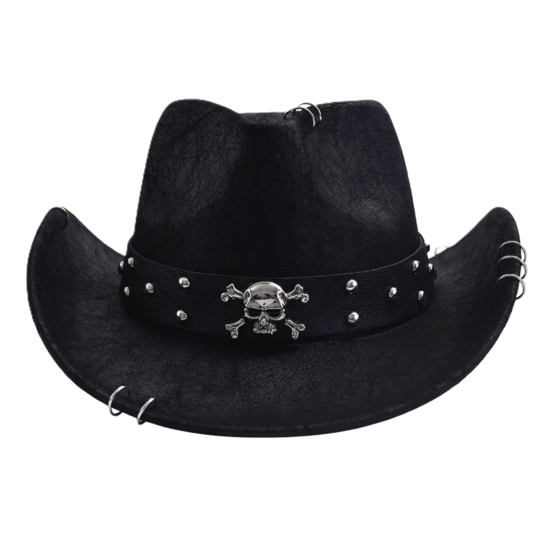 chapeau cowboy skull synthetique