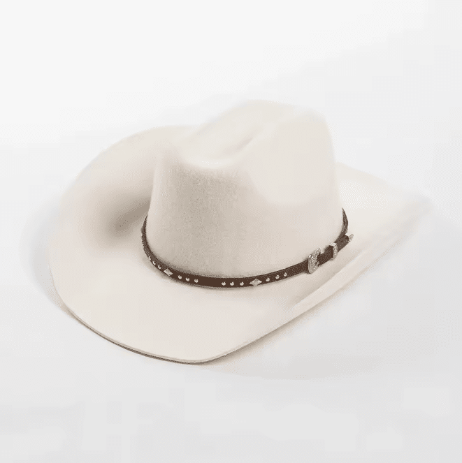 chapeau feutre cowboy avec bandeau cuir (10)