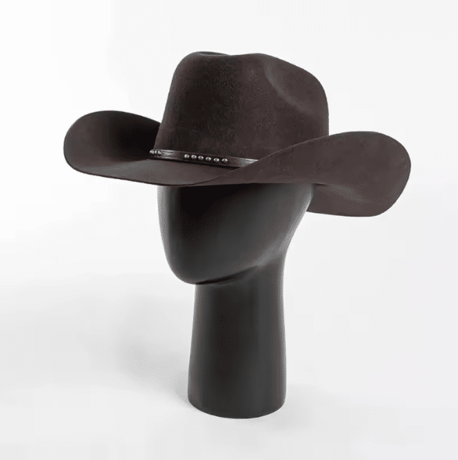 chapeau feutre cowboy avec bandeau cuir (4)