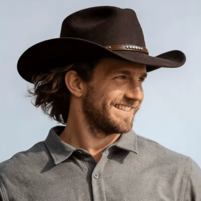 chapeau feutre cowboy avec bandeau cuir (6)