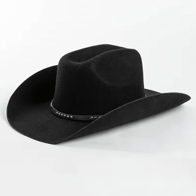 chapeau feutre cowboy avec bandeau cuir (7)