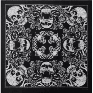 Bandana cowboy motif têtes de mort